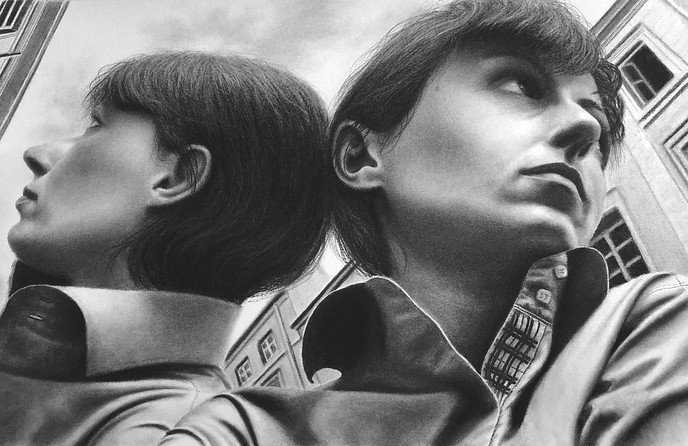 fusain sur papier, dessin contemporain, aurelie sicas, noir et blanc