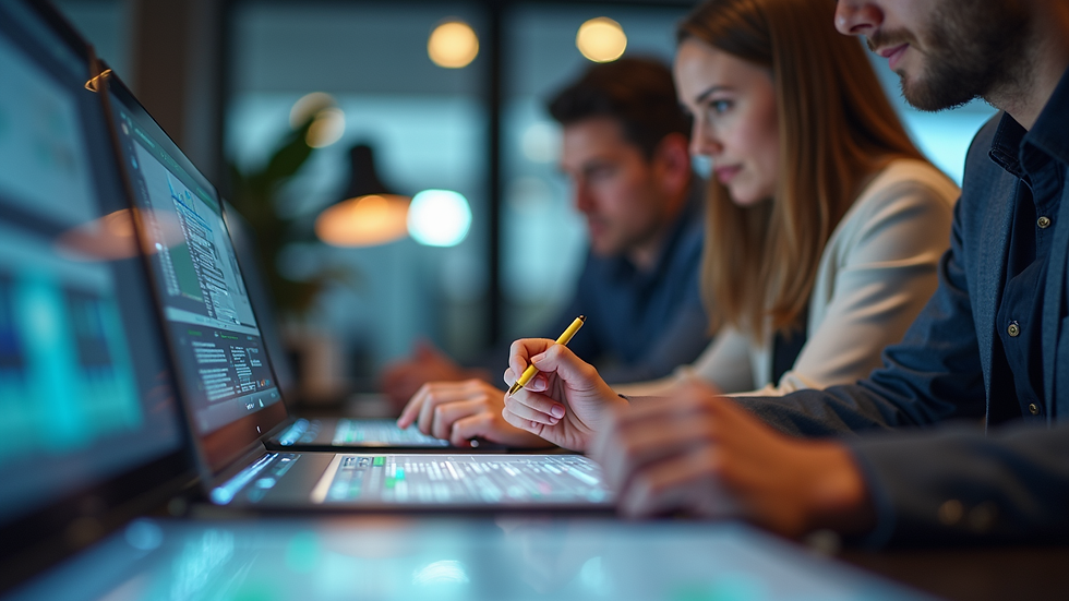 Close-up view of a brand activation team planning an event with digital tools