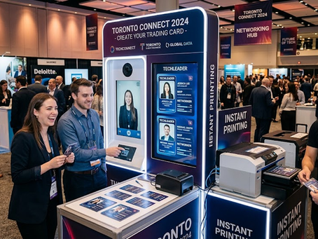 Trading card photo booth activation at event, brand activation page by DMA Events
