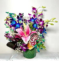 Embrace with Lily Orchid arrangement
