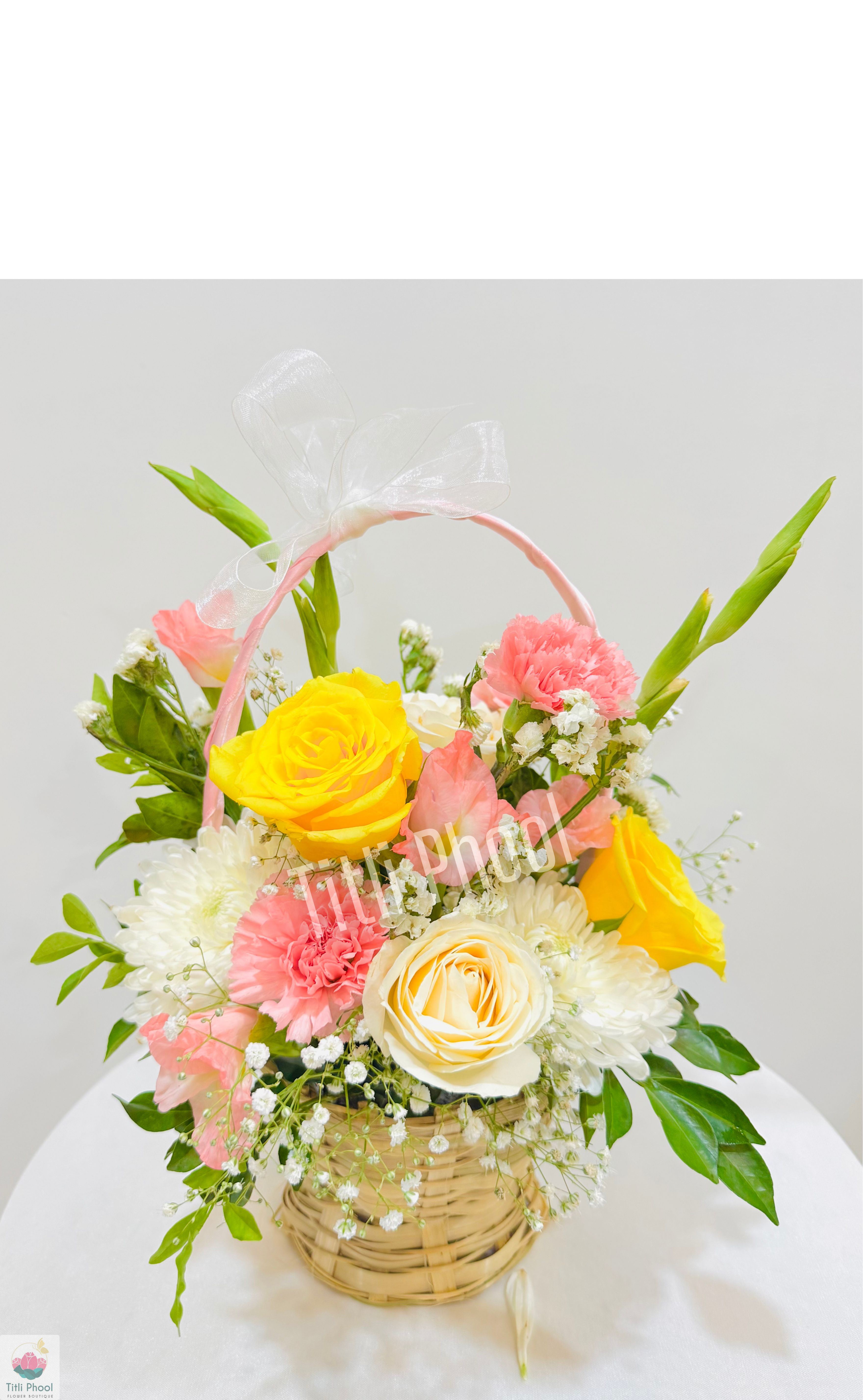 Blushing Blooms Basket