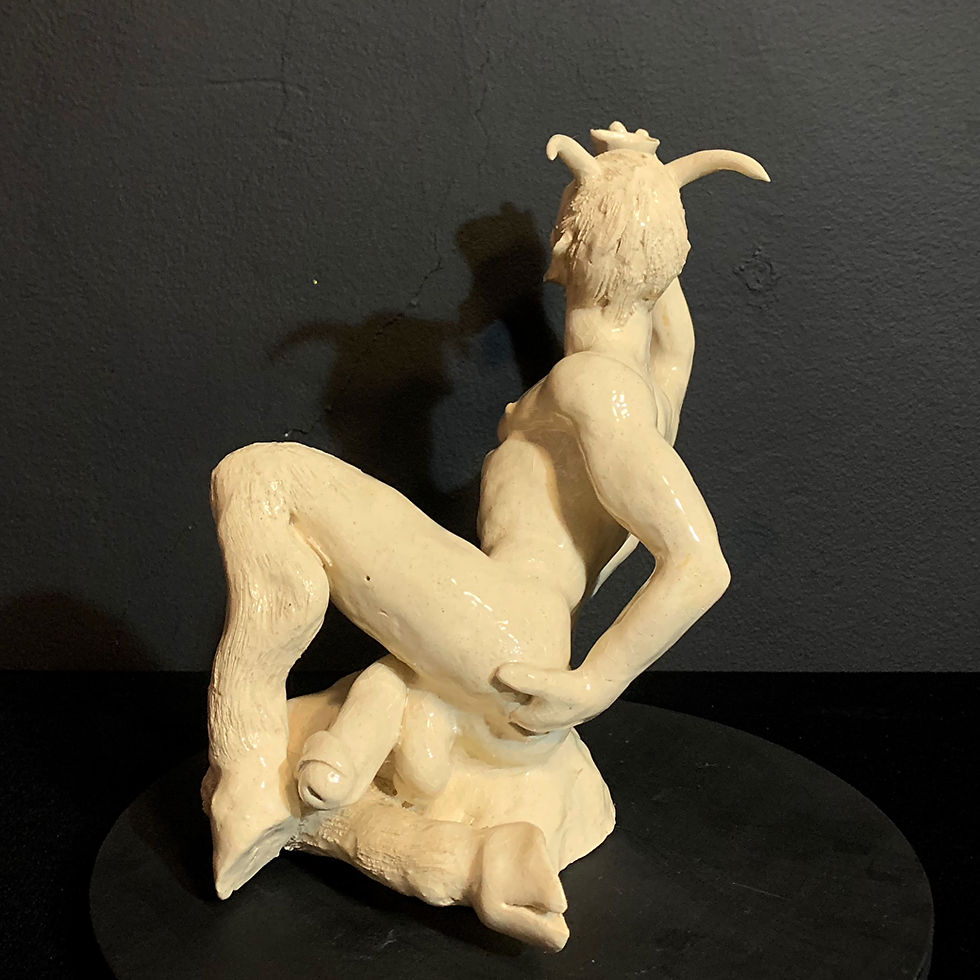 Thumbnail: "Faun with rhyton" ceramic sculpture| aroma incense holder