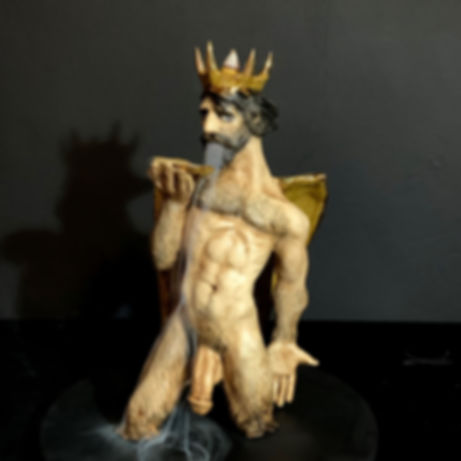 "Winged King" ceramic sculpture|aroma incense holder