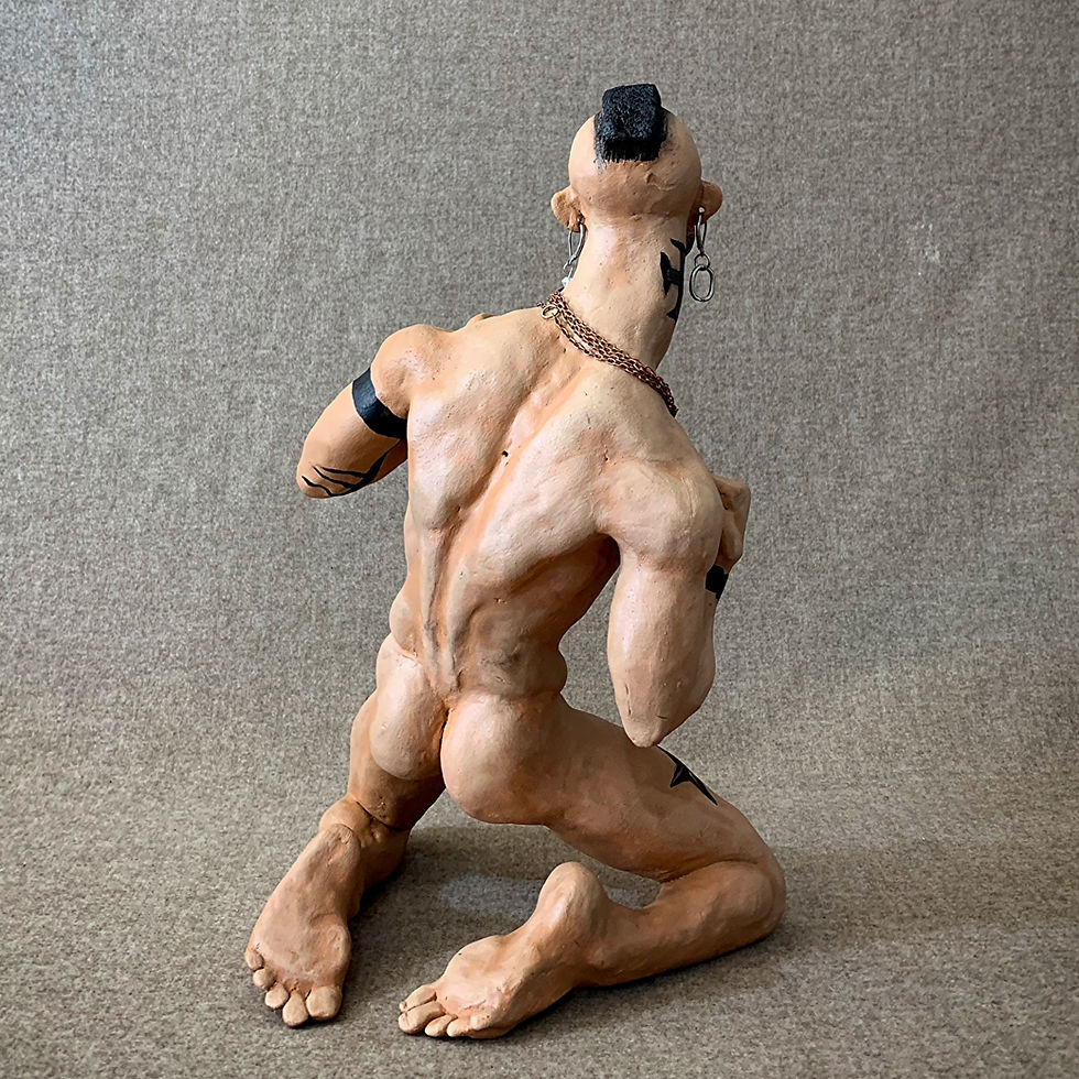 Thumbnail: "Leo, the punk" ceramic sculpture