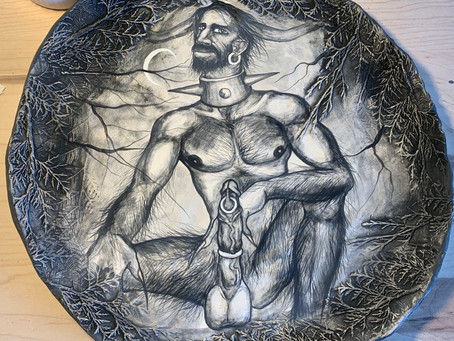 One more plate has been hand painted by me today.