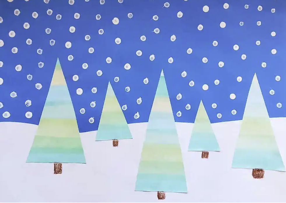 Winter scene with winter colors