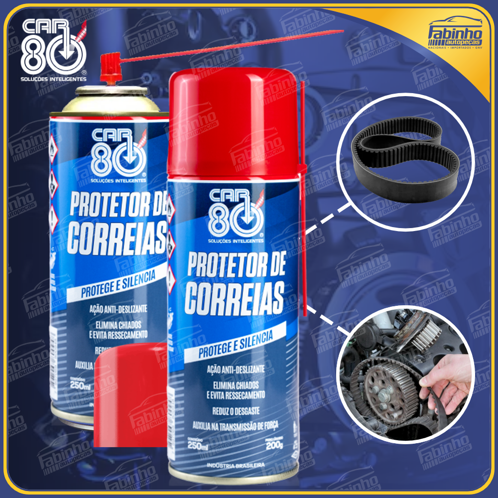 Protetor Correias Spray Universal Car80 - LUBRIFICA E PROTEGE - 250ml