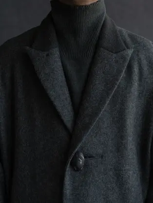 amachi. Collection 017 / AW2025 "Covered Coat - 017 [ Petrified wood button ]"