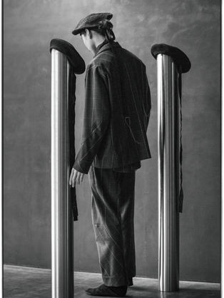 amachi. Collection 015 / AW2024 "Grid Shifting Jacket + Grid Shifting Vest + Grid Shifting Sash Shirt + Grid Shifting Pants"