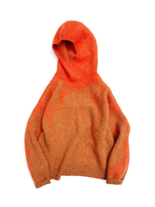 amachi. "Rainy Pattern Knit Hoodie"
