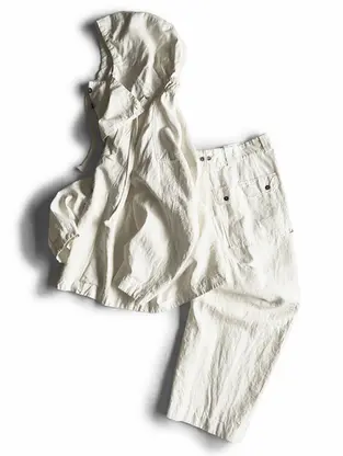 amachi. Collection 018 / SS2026 "Covered Jacket - Washi + Covered Baggy - Washi"