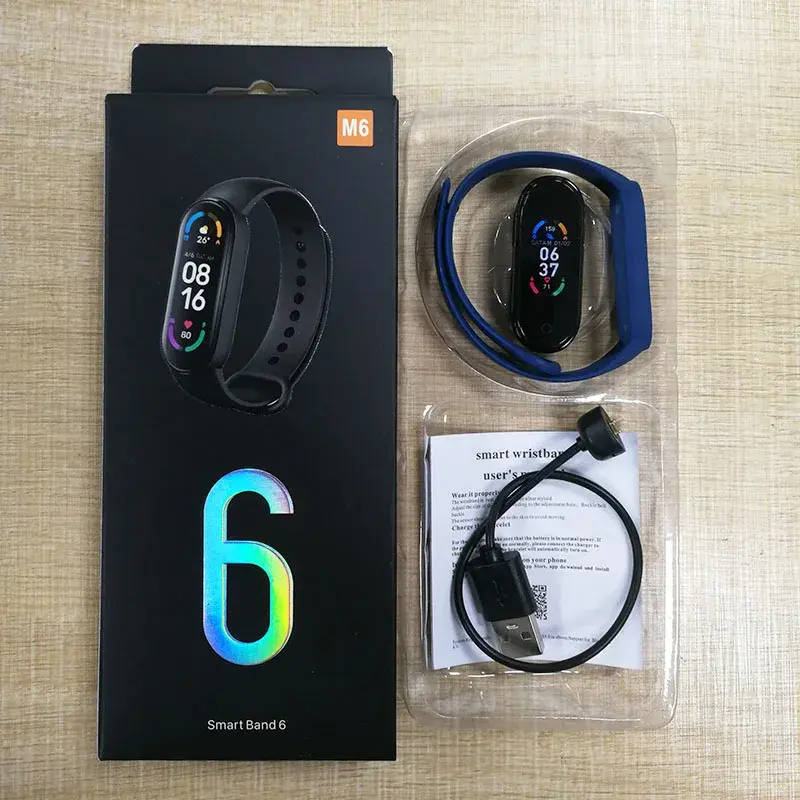 Thumbnail: M6 Fitness Watch Smart Bracelet Heart Rate Smart Watch Band 6
