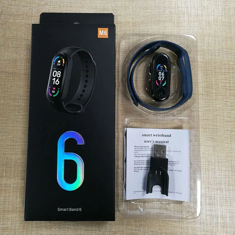 Thumbnail: M6 Fitness Watch Smart Bracelet Heart Rate Smart Watch Band 6
