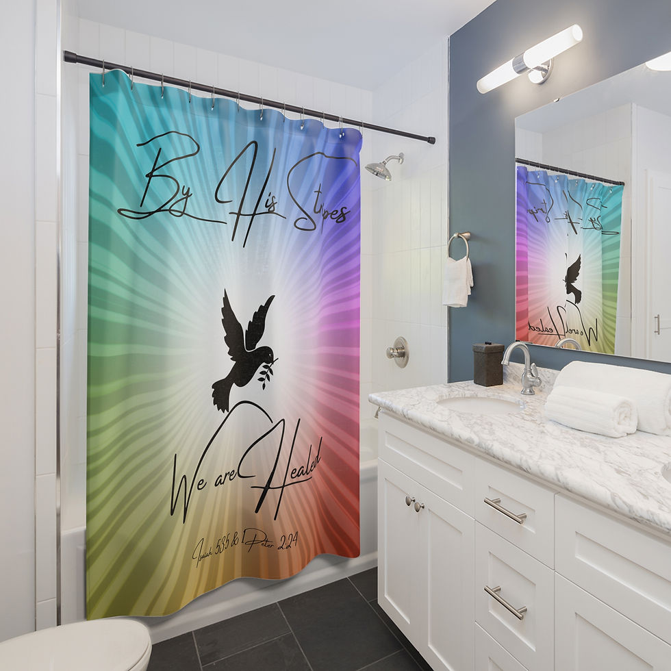 Thumbnail: By His Stripes Shower Curtain — A Daily Reminder of Healing and Victory