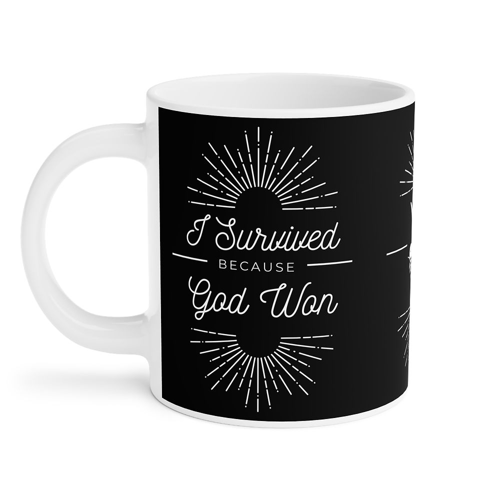 Thumbnail: "I Survived" Black Ceramic Mugs (11oz\15oz\20oz)
