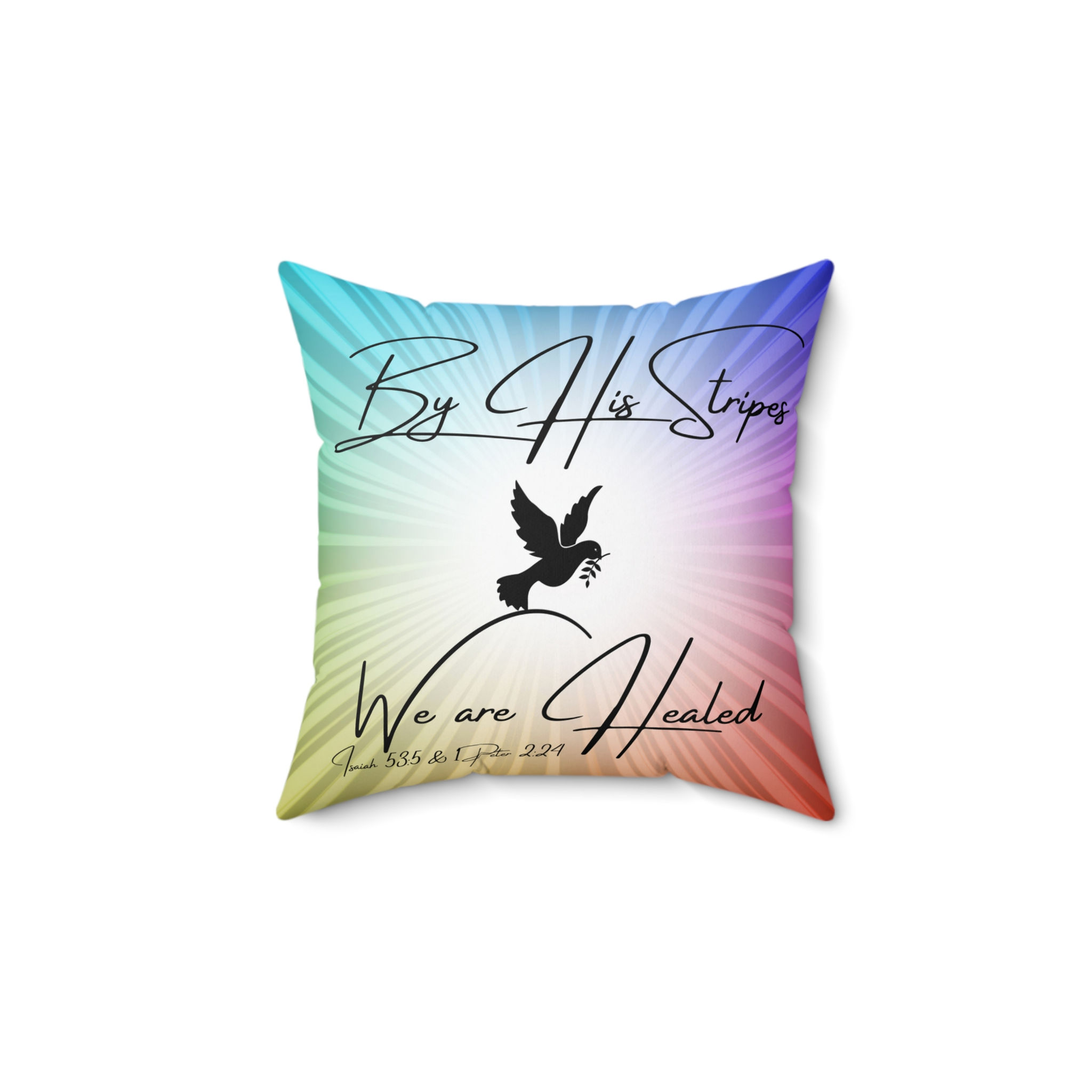 By His Stripes Spun Polyester Square Pillow