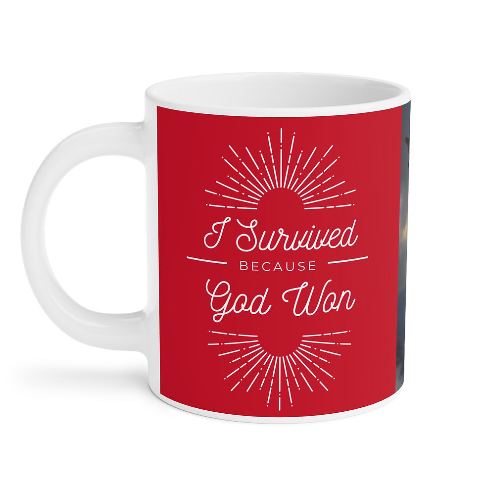 Thumbnail: “I Survived Because God Won” Mug – Red Edition (11oz\15oz\20oz)