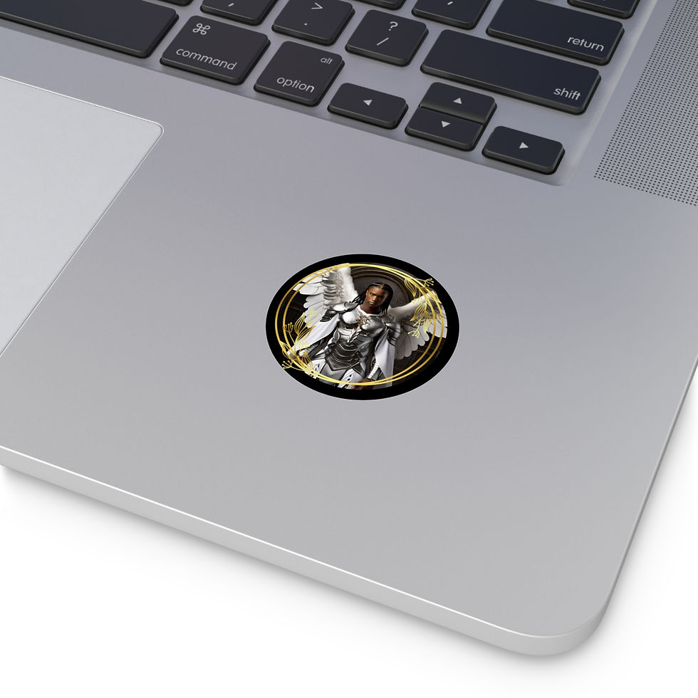 Thumbnail: 🌟 African American Male Angel Round Vinyl Stickers in 5 Sizes 🌟