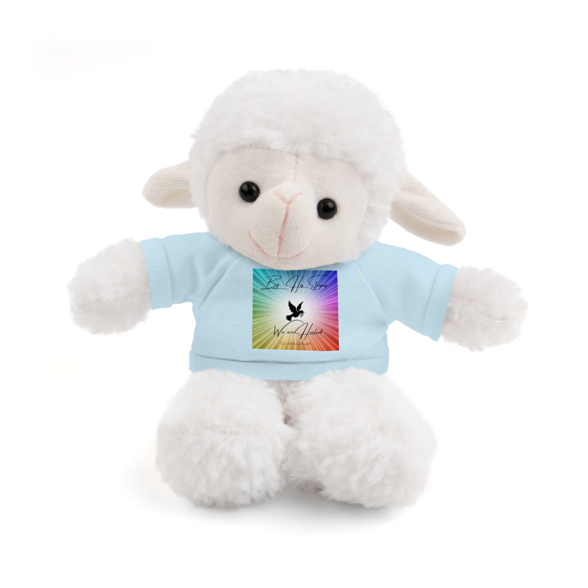 Rainbow Colored Stuffed Sheep/Lamb with Tee