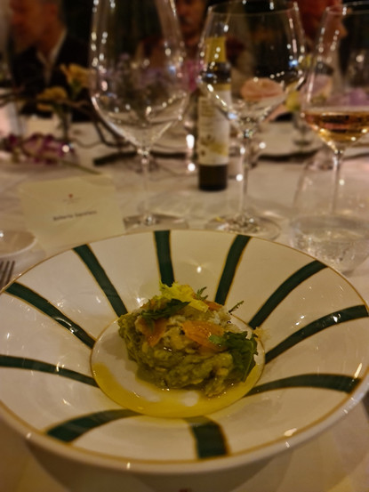 Granchio blu, avocado e bottarga di muggine