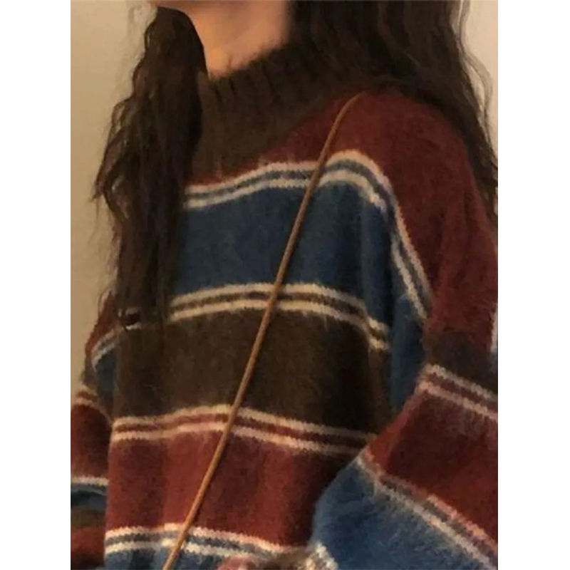 Thumbnail: Knit Sweater Women Oversized Striped Knitwear