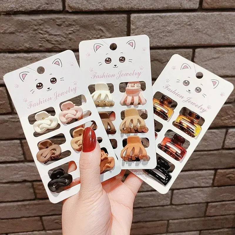 Thumbnail: 6pcs Frosted Small Hair Claw