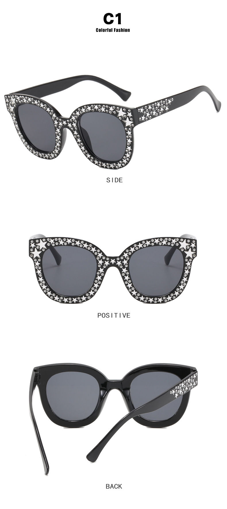 Thumbnail: Vintage Square Diamond Star Sunglasses