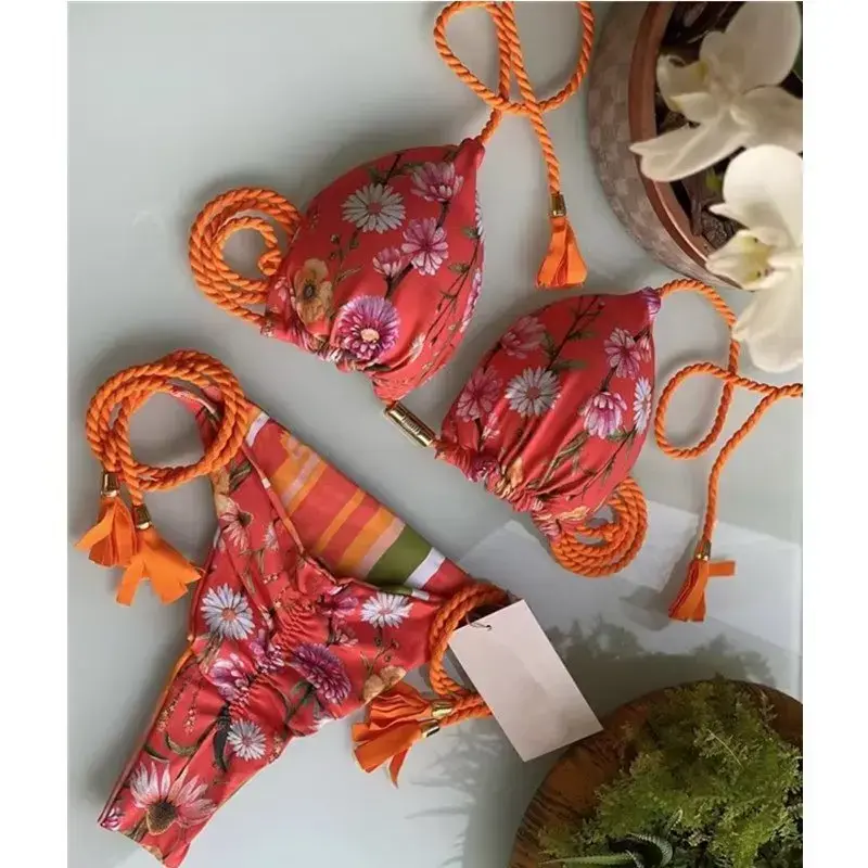 Thumbnail: Bikini Print Rope Swimsuit