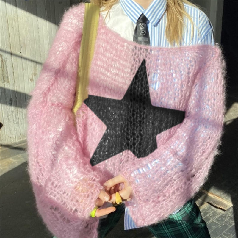 Thumbnail: Oversized Hollow Out Knit Sweaters