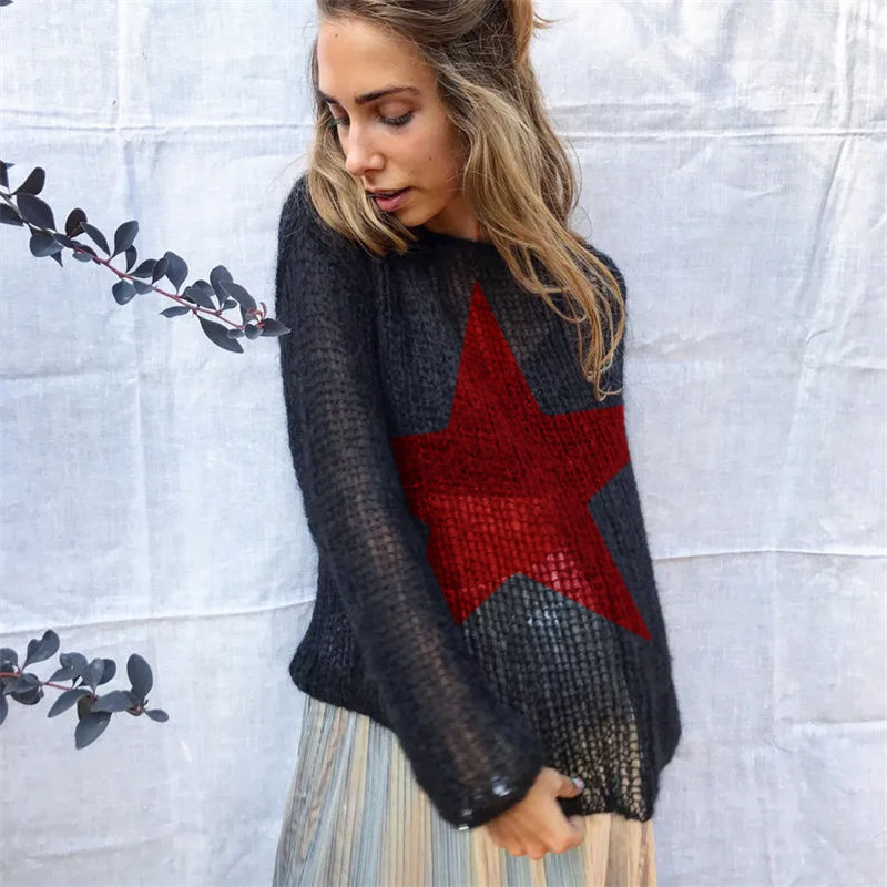Thumbnail: Oversized Hollow Out Knit Sweaters