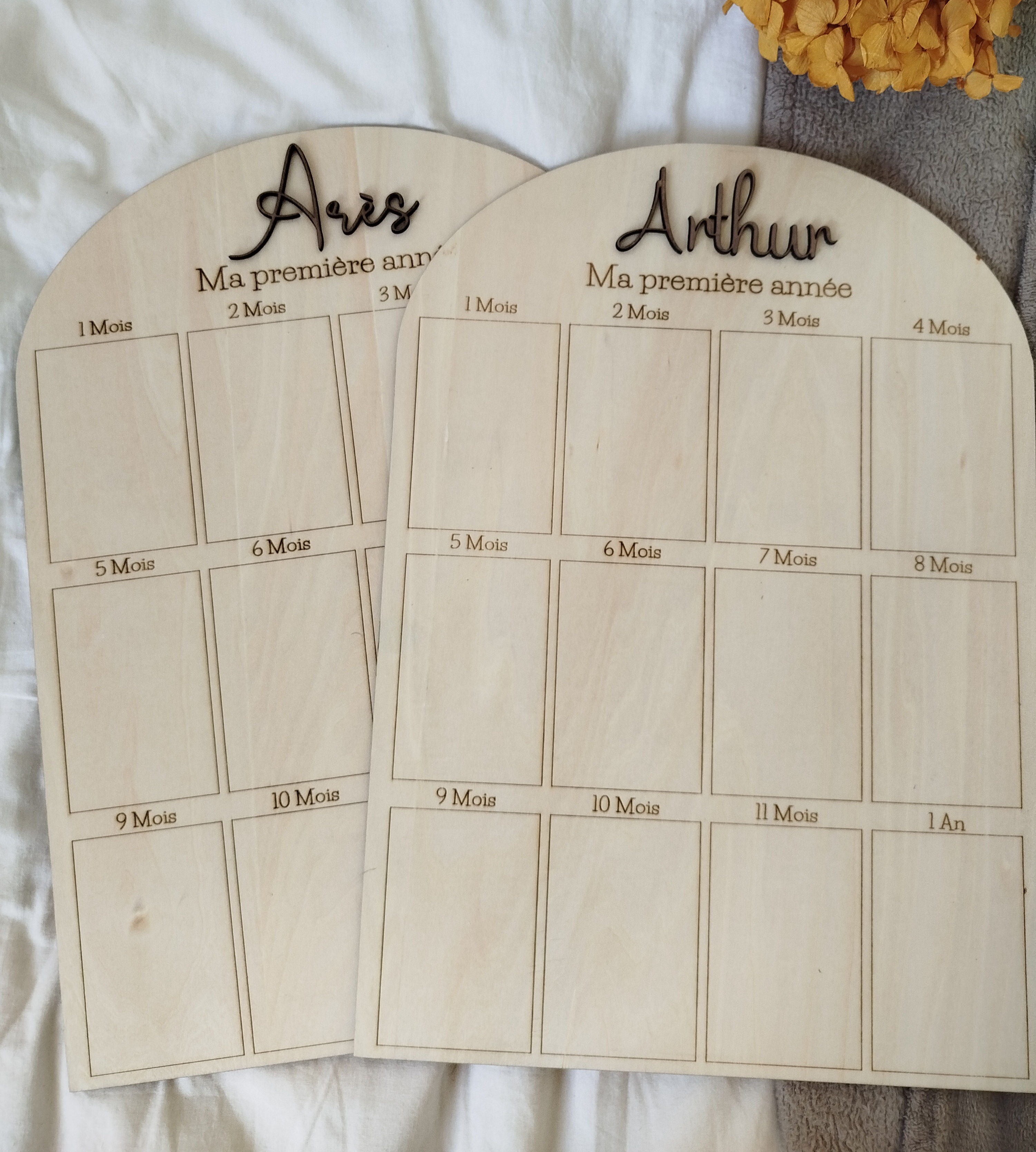 Panneau photo première année forme arrondis