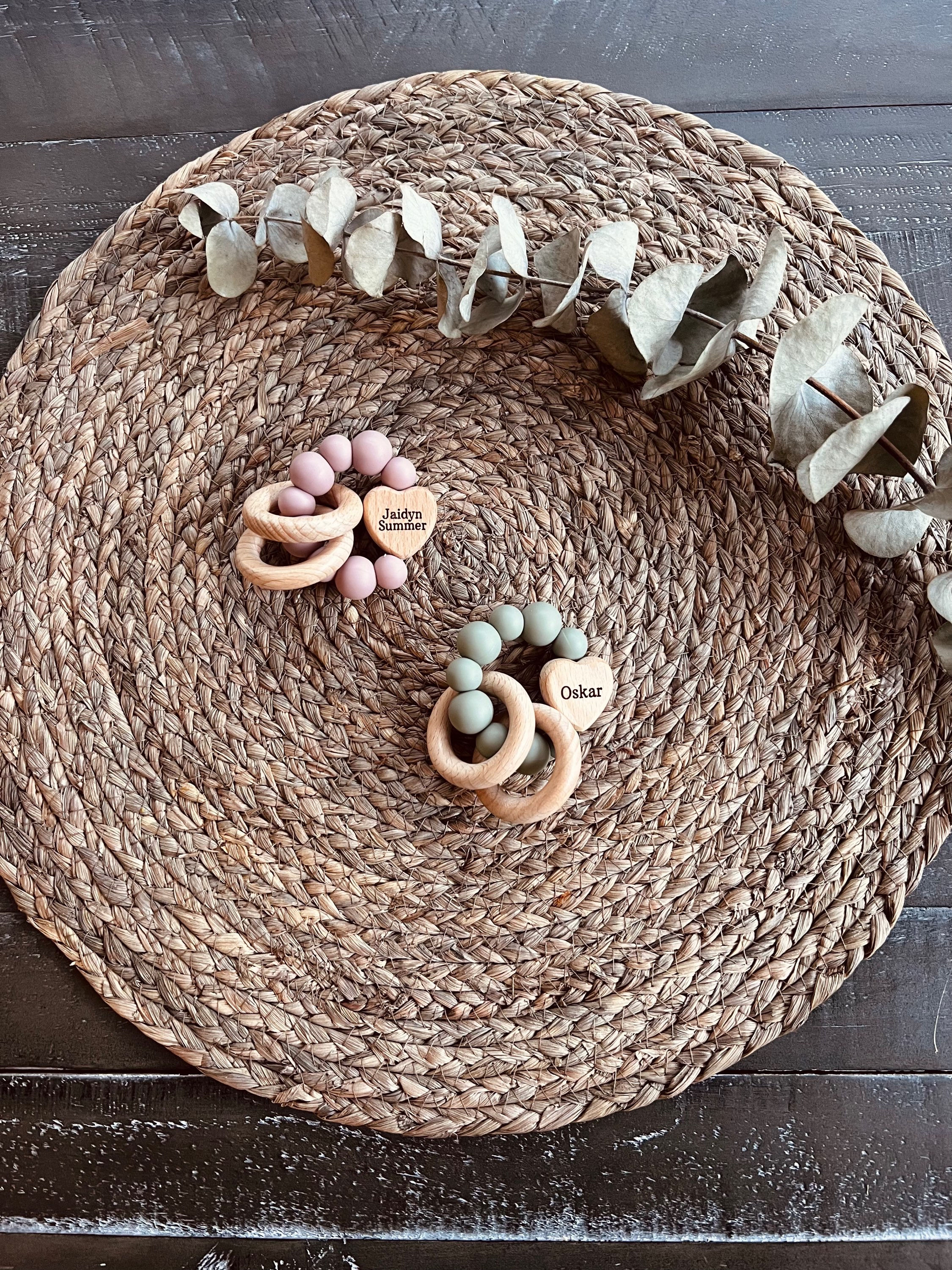 Engraved Heart Teethers