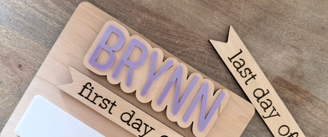 Additional name(s) for your interchangeable simple first/last day board 