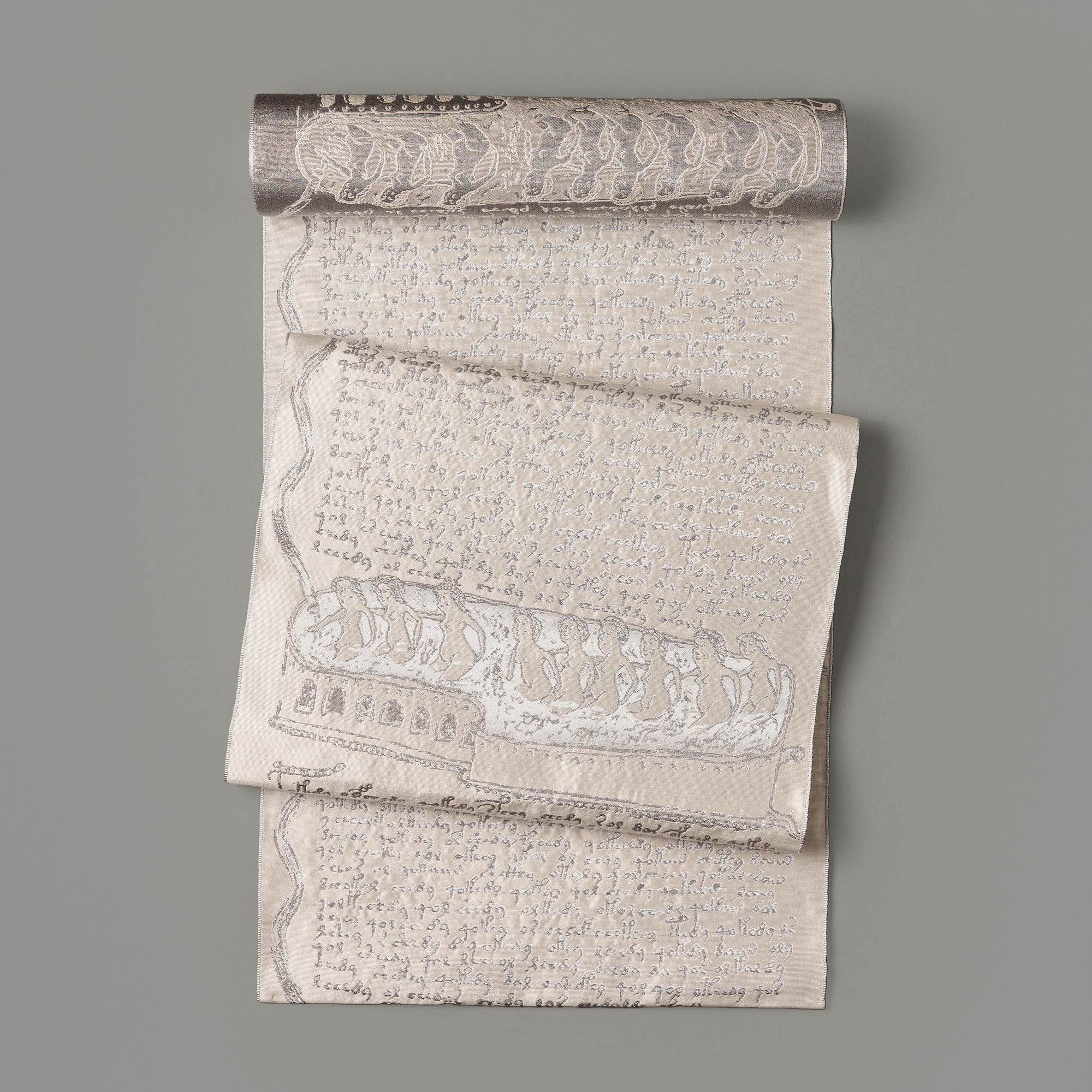 兵児帯・ヴォイニッチ手稿 (ベージュ/ブラウン系)