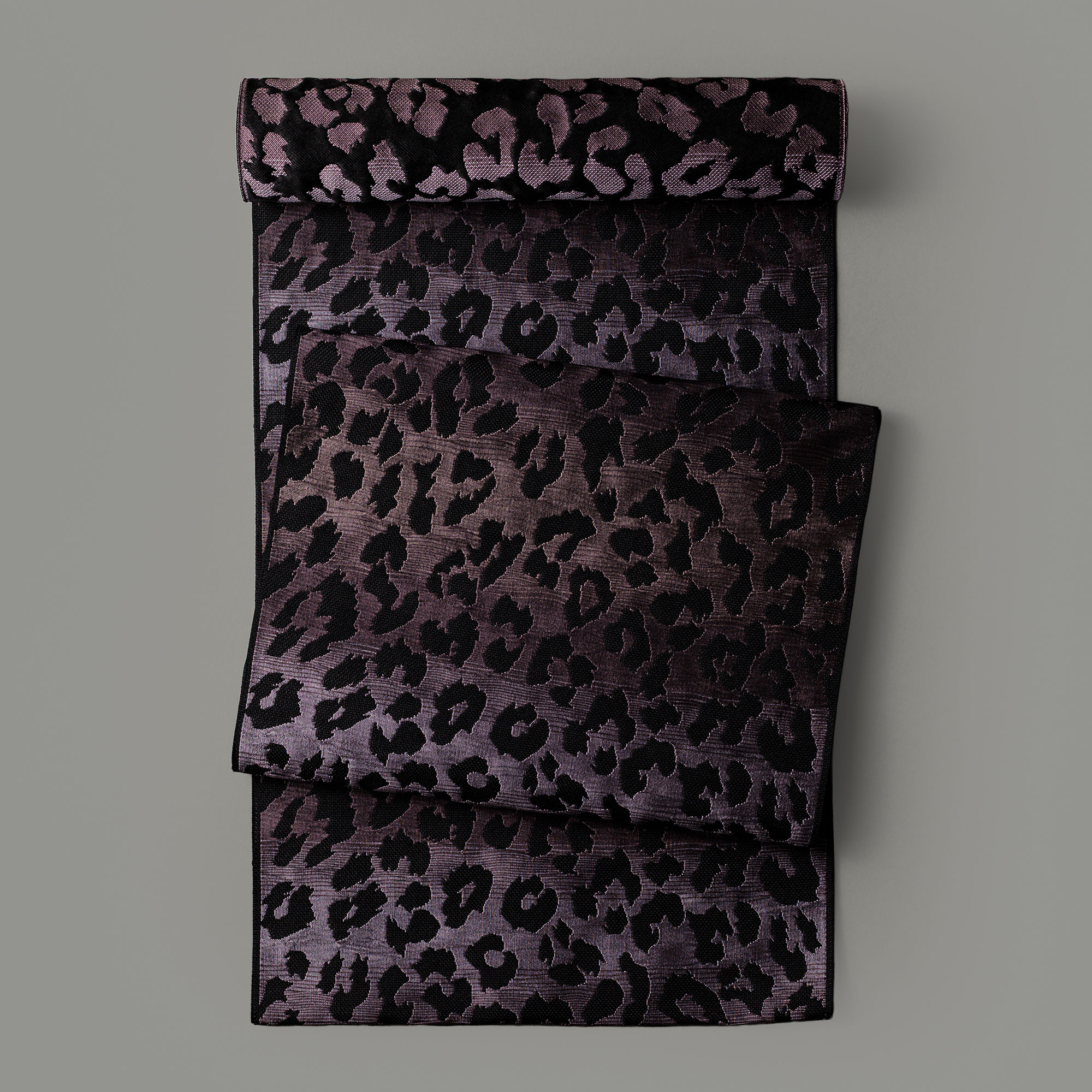八寸なごや帯 マトラッセ・レオパード(黒/パープル)