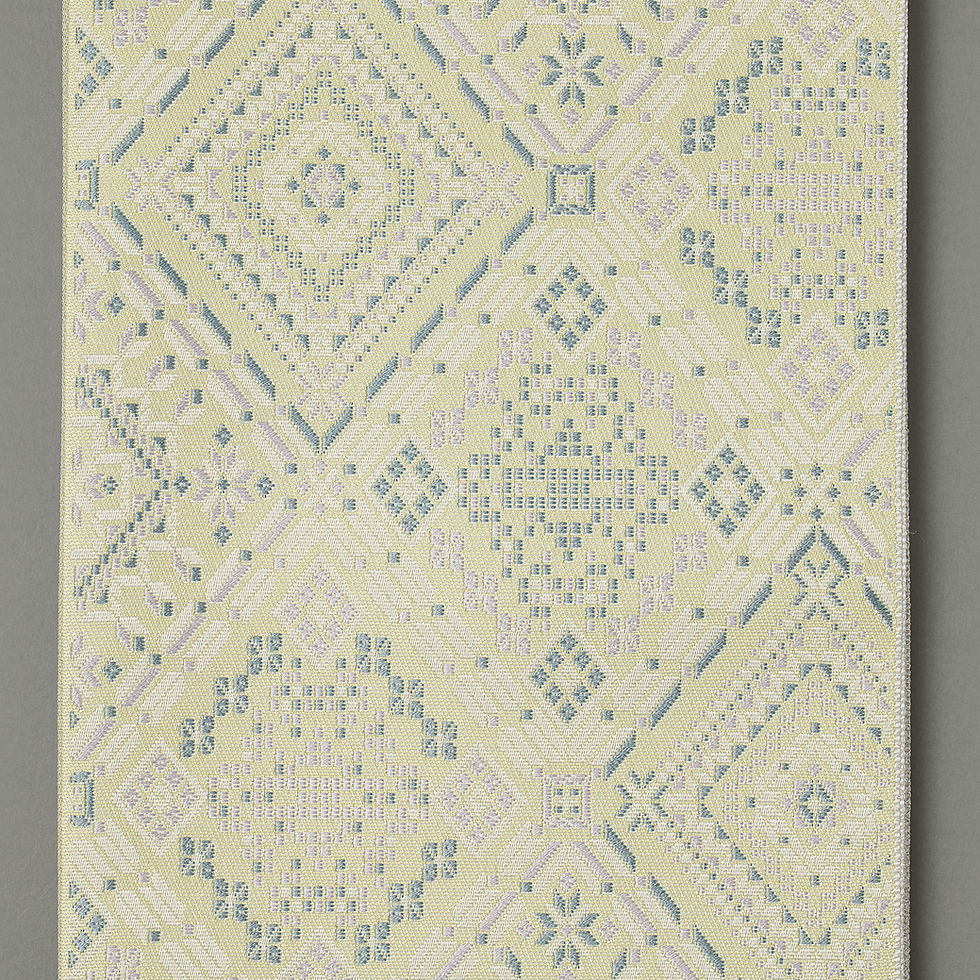 サムネイル： 小袋帯・献上菱　薄黄色系