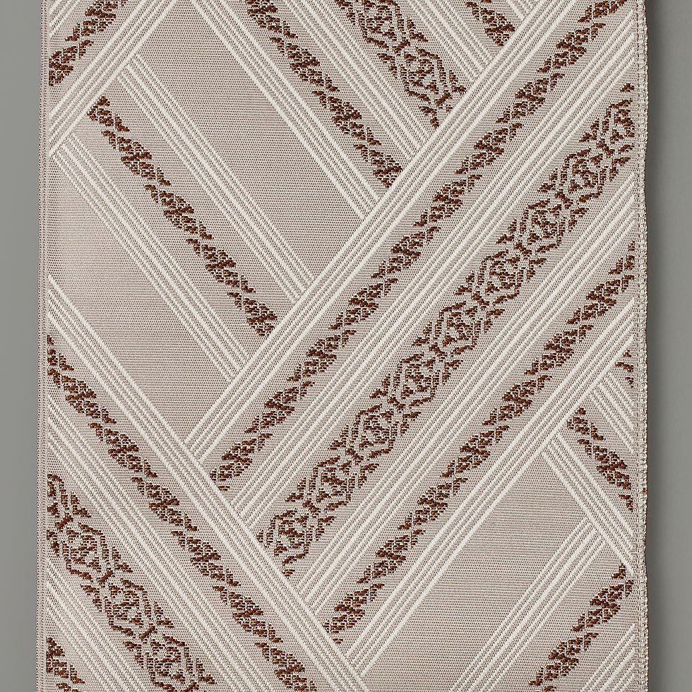 サムネイル： 小袋帯・ワンちゃん柄 ベージュ×ブラウン