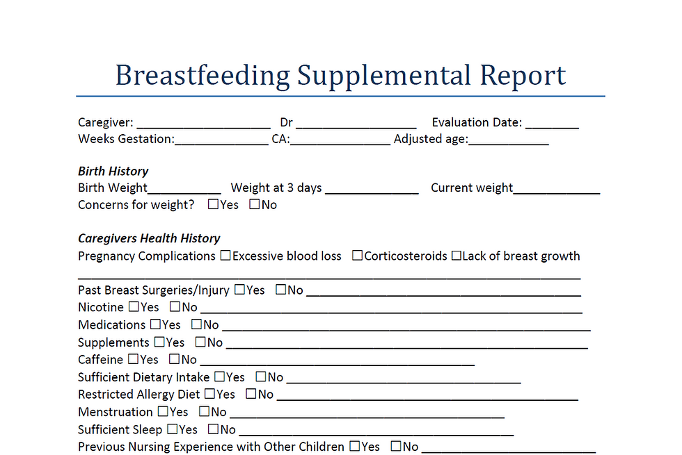 Breastfeeding Evaluation Supplement