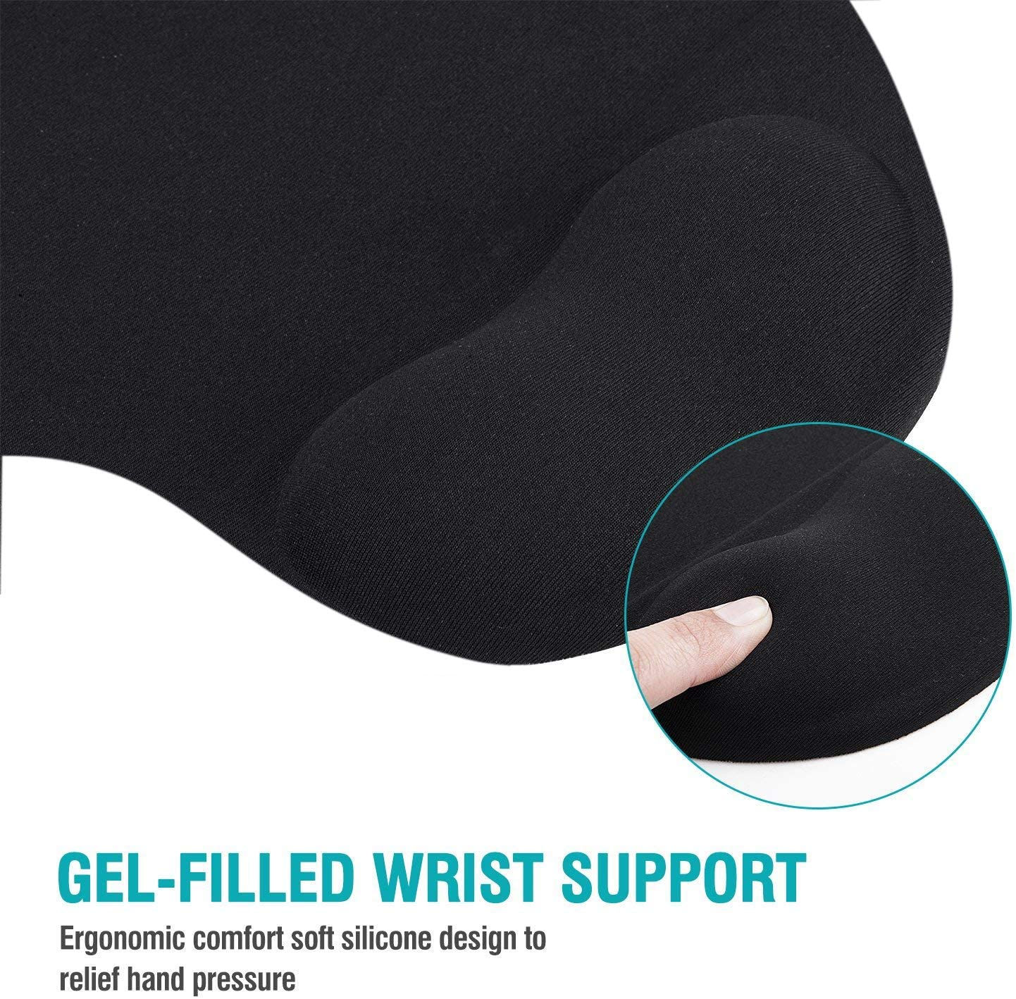 PRITECH Ergonomic mouse pad with wrist rest pad and Anti-slip rubber Base