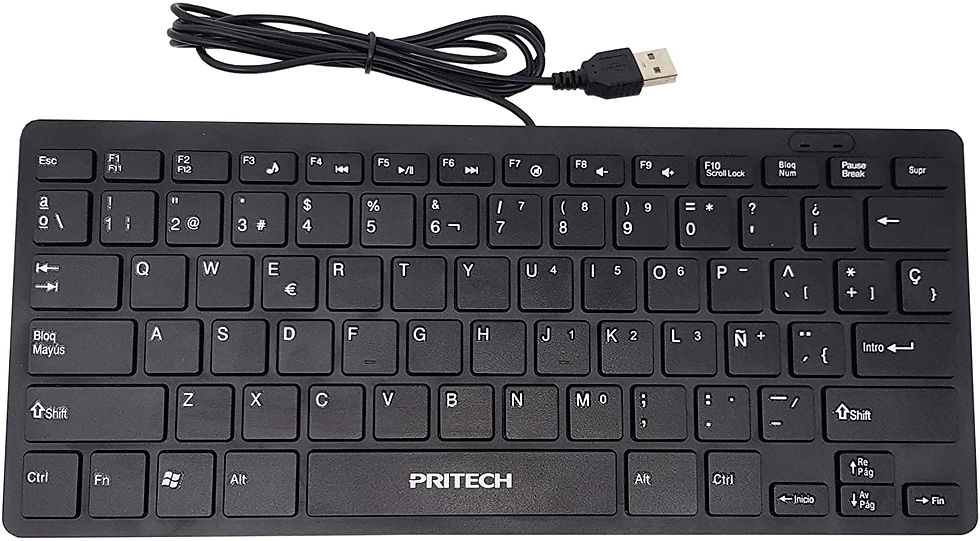 Thumbnail: PRITECH Ultra-thin Spanish keyboard with Cable 1,3 meters, USB CONNECTOR