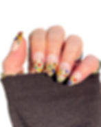 Bejewelled, multi colour gold cat eye glitter Christmas Gel Press On Nails by theholynail.com