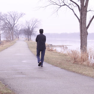 Man walking outside