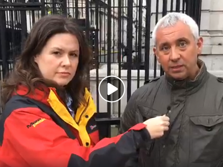 Interview with Jon Wedger by Anna Brees - outside Downing Street Dec 18