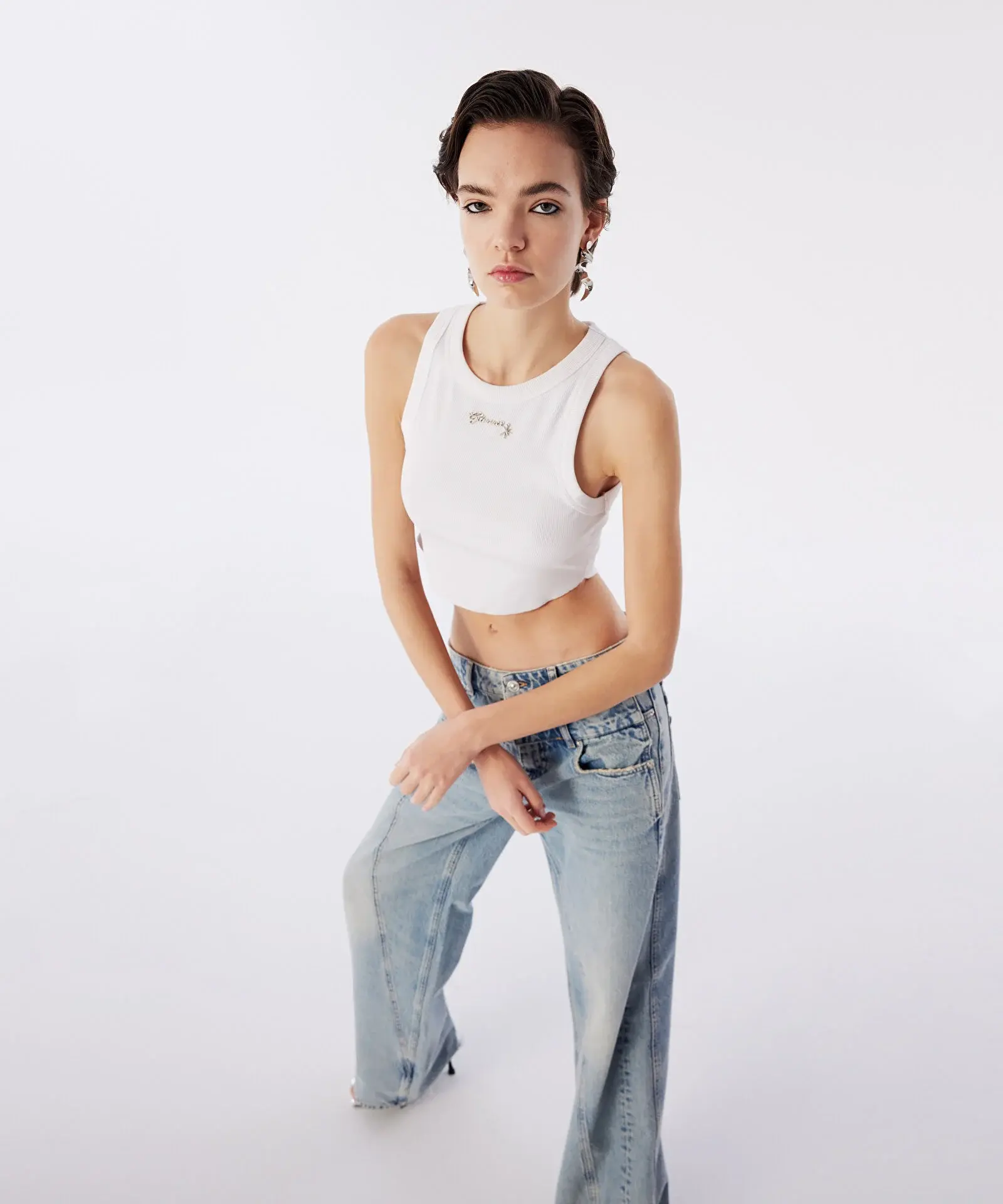 ТОП З МЕТАЛЕВИМ НАПИСОМ БІЛИЙ