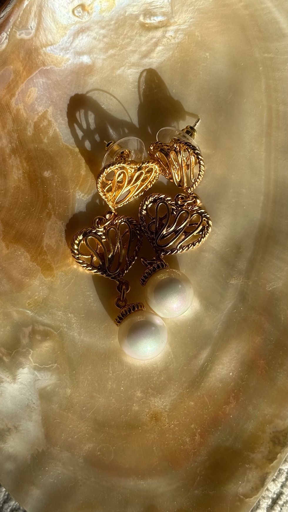 СЕРЕЖКИ З СЕРДЕЧКАМИ ТА З ПЕРЛИНАМИ