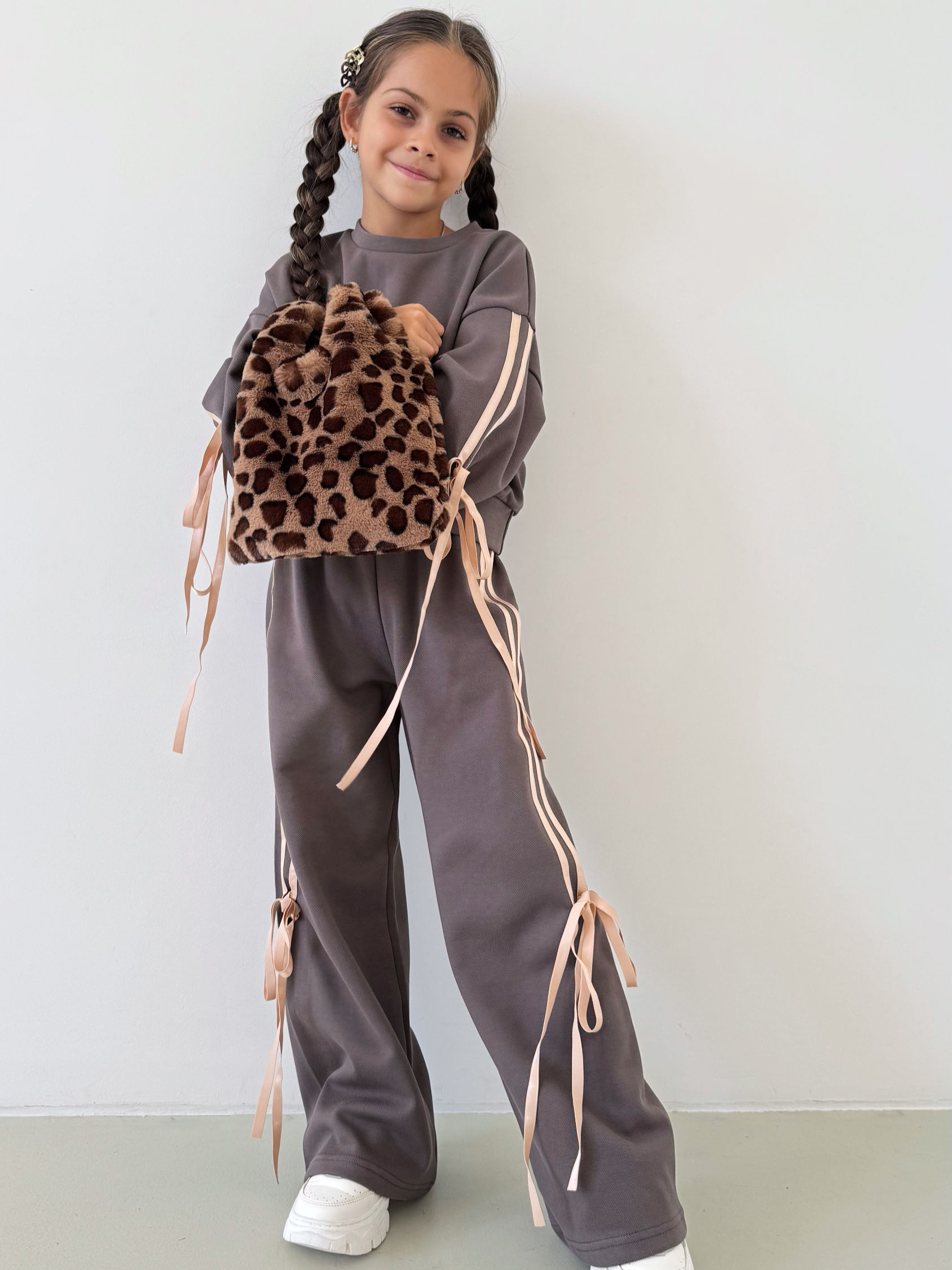 ШТАНИ З БАНТИКАМИ ШОКОЛАД