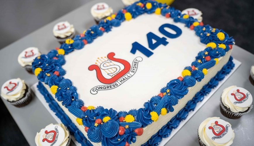 The 140th-anniversary cake made especially for Sydney Congress Hall’s big weekend earlier this month.