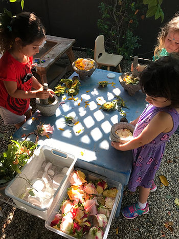 Kids making things at a preschool