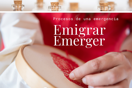 Manos bordando, "Emigrar Emerger", María Eugenia Sasía, instalación, Barcelona