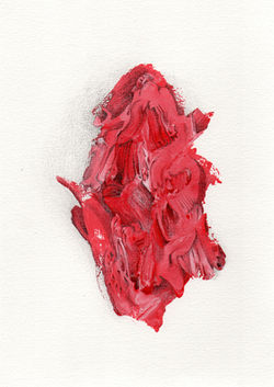 Pintura roja abstracta, Paisajes Interiores II, estilo expresionista